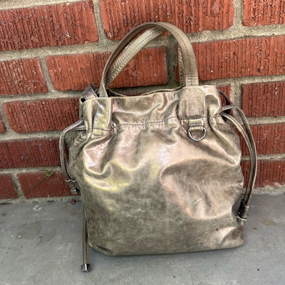 Michael Kors Metalic Drawstring Bucket Bag